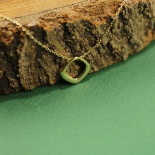 گردنبند طرح طلا پلاک لوزی  کد MP-01608