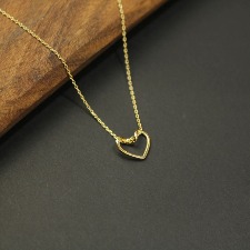 گردنبند طرح طلا قلب تو خالی   کد MP-01606
